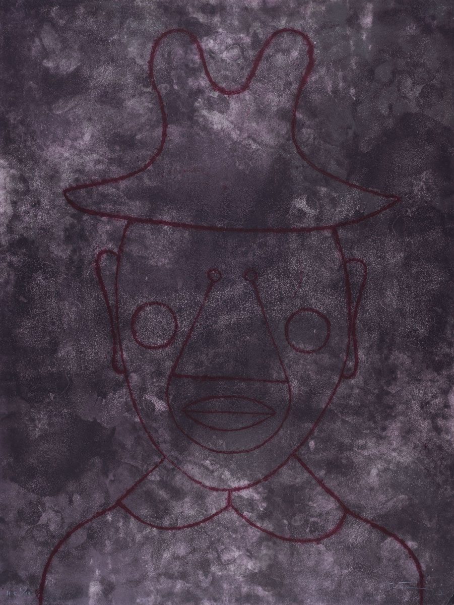 Rufino Tamayo, Cabeza en gris, Litografía, 76 x 56 cm, 1973