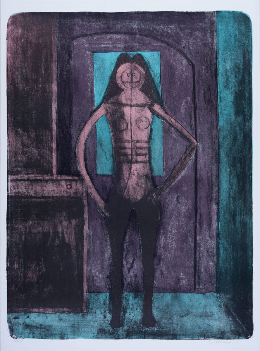 Rufino Tamayo, Mujer con mallas negras, Litografía, 75 x 56 cm, 1969