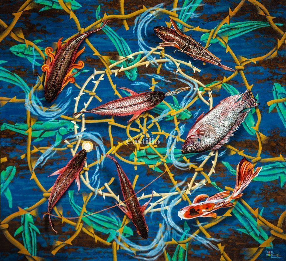 Pescador de hombres 100 x 110 cm Mixta sobre tela 2017