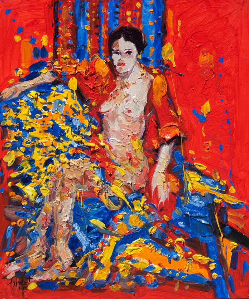 JAZZAMOART La musa de Mattise Óleo sobre tela 60 x 50 cm 2021