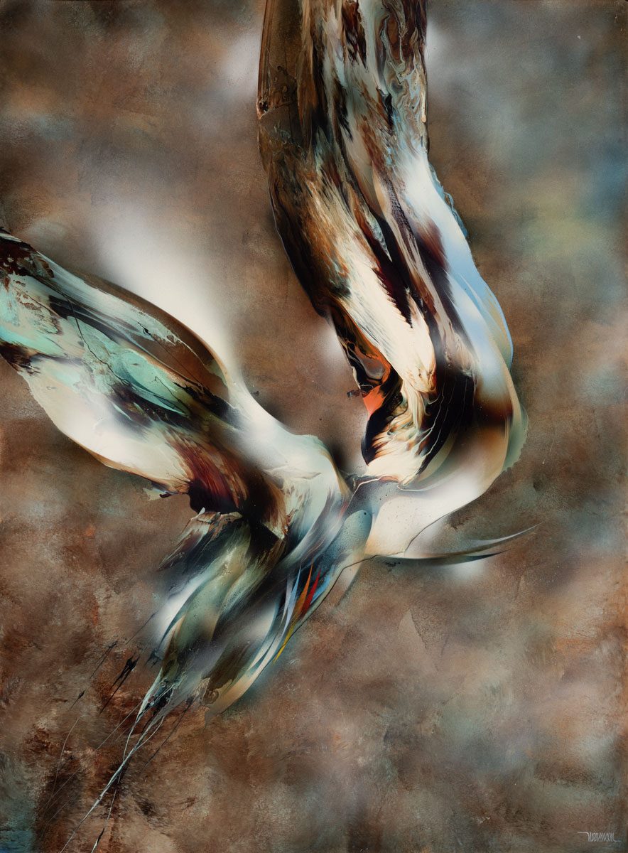 Leonardo Nierman Bird of Paradise 120 x 90 cm Acrílico sobre masonite