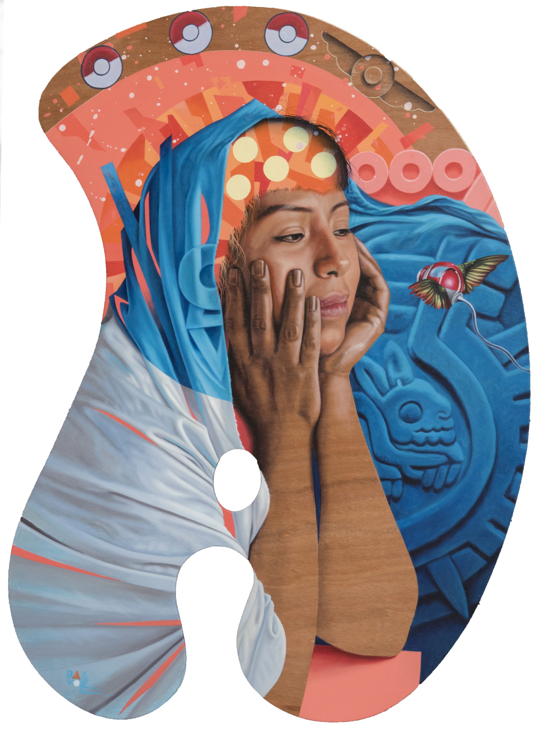 DAAVOZZ Coyolxauhqui 60 x 45 cm Paleta intervenida 2019