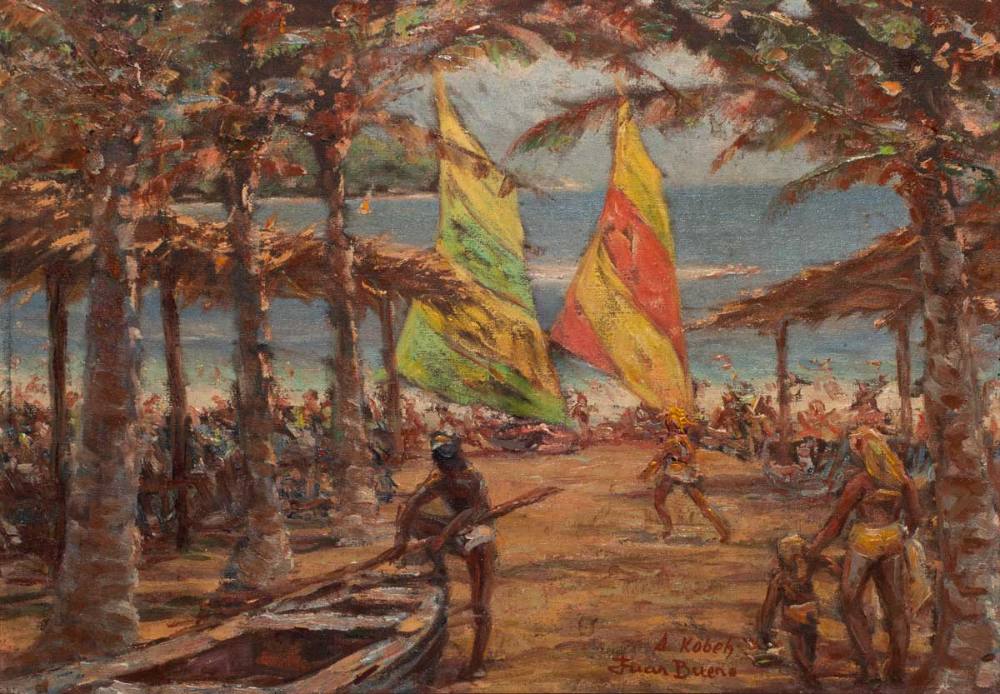 Juan Bueno - Puerto Marqués, óleo sobre tela, 30 x 40 cm