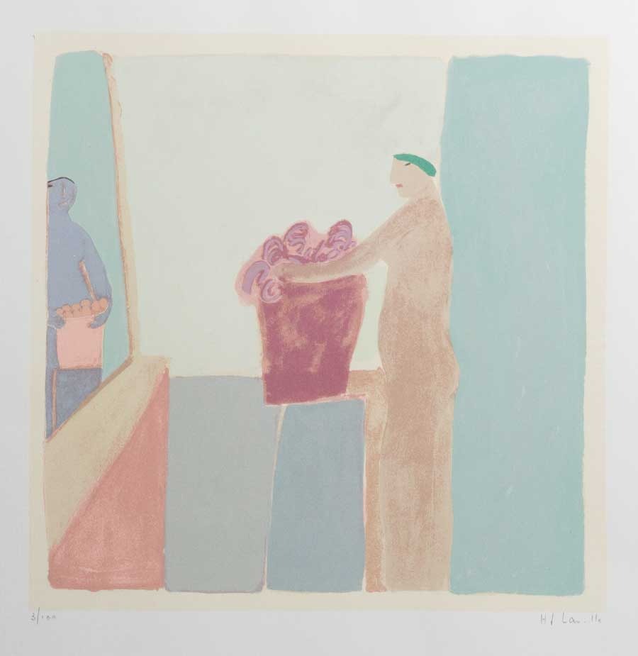 Joy Laville - En la ciudad, serigrafía, 73 x 53 cm